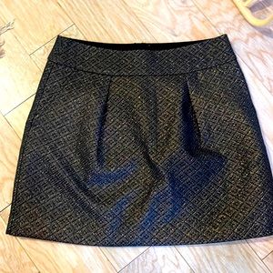 Black and Gold LOFT Mini Skirt